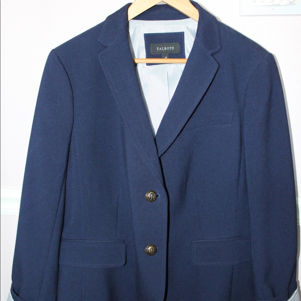 Talbots Navy Work Blazer